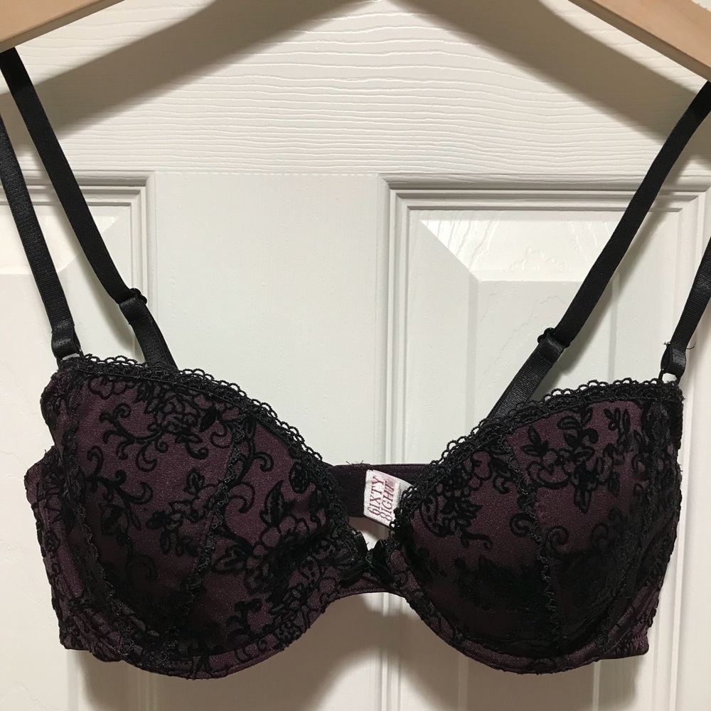 Velvet Embroidered Bra