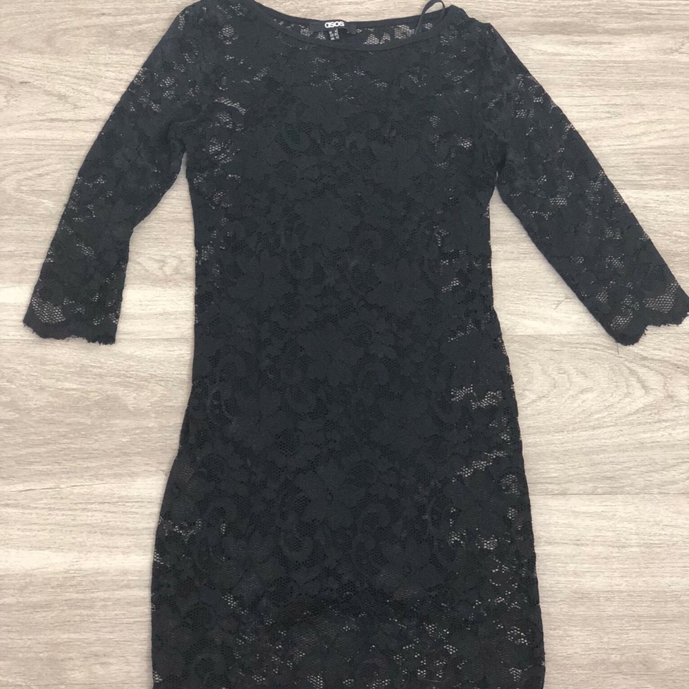 ASOS little black lacy dress size 4. Worn once