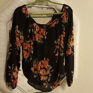 Floral peasant style blouse