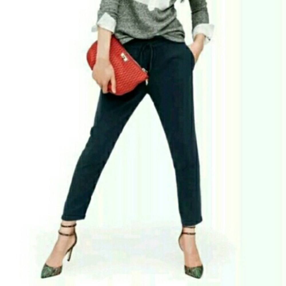 J. Crew Pull-on Drapey Drawstring Pant Black Sz 4