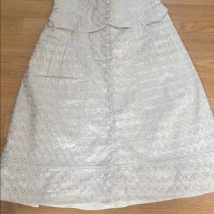 Just below the knees eyelet skirt