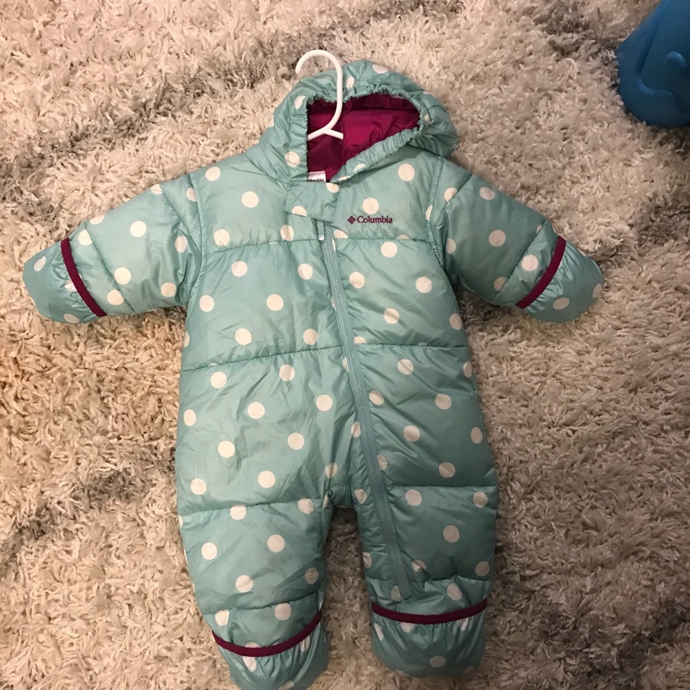 Columbia baby girl bunting/snow suit 12 mo