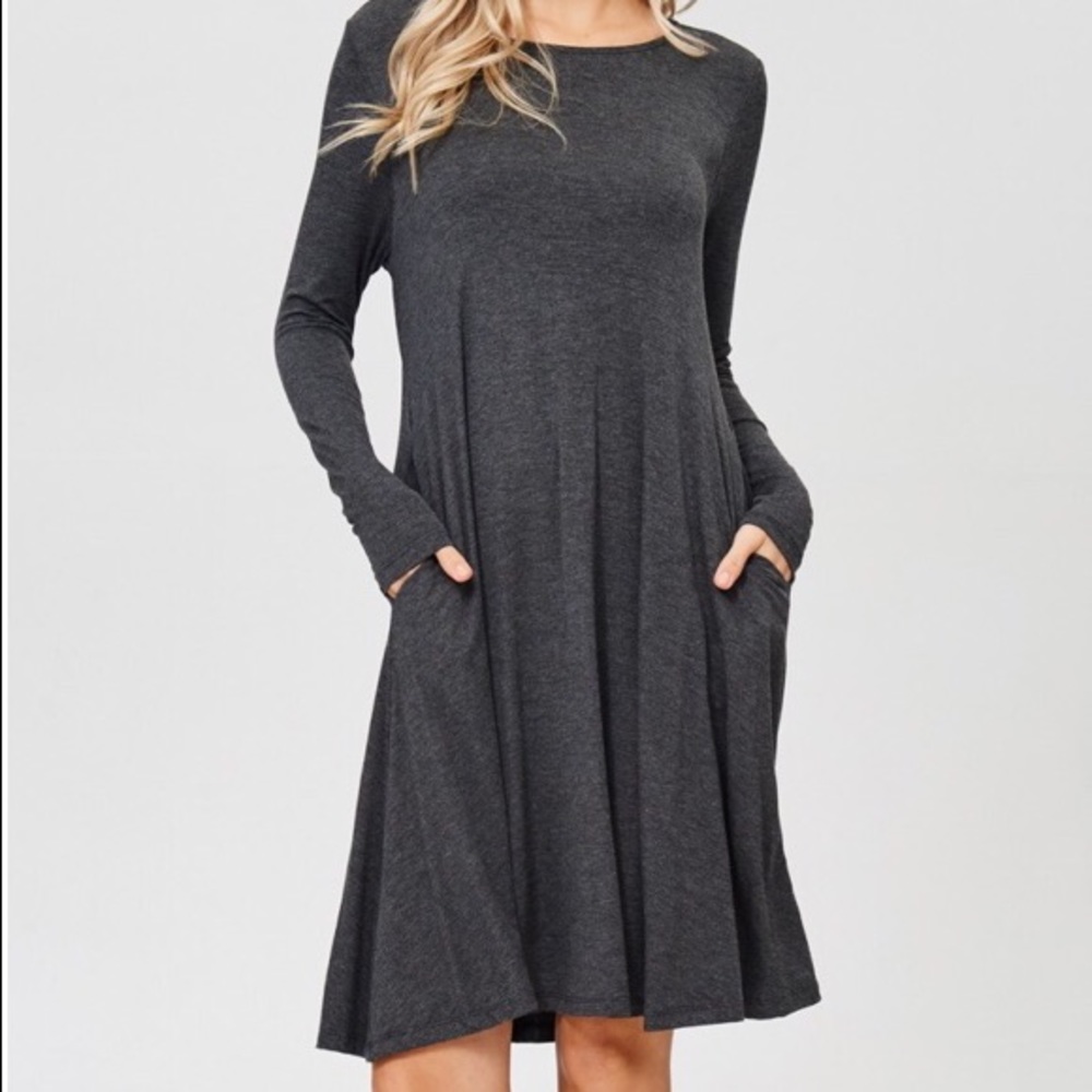 Plus size grey shift dress