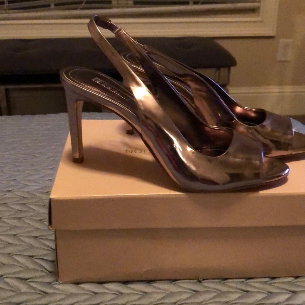 Gold Sling Black shoes