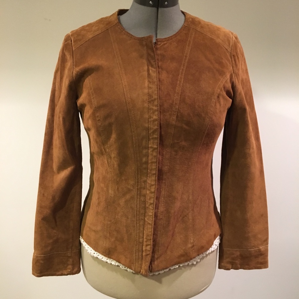 Brown Suede Zip Jacket Medium - image 1