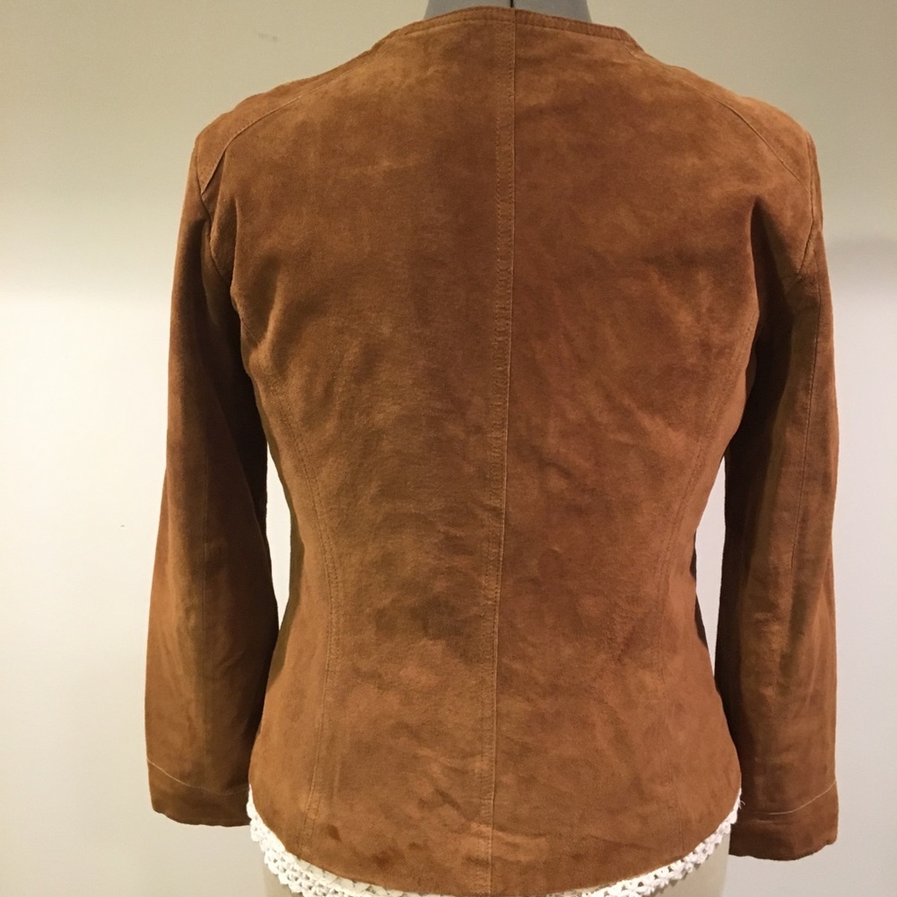Brown Suede Zip Jacket Medium - image 3