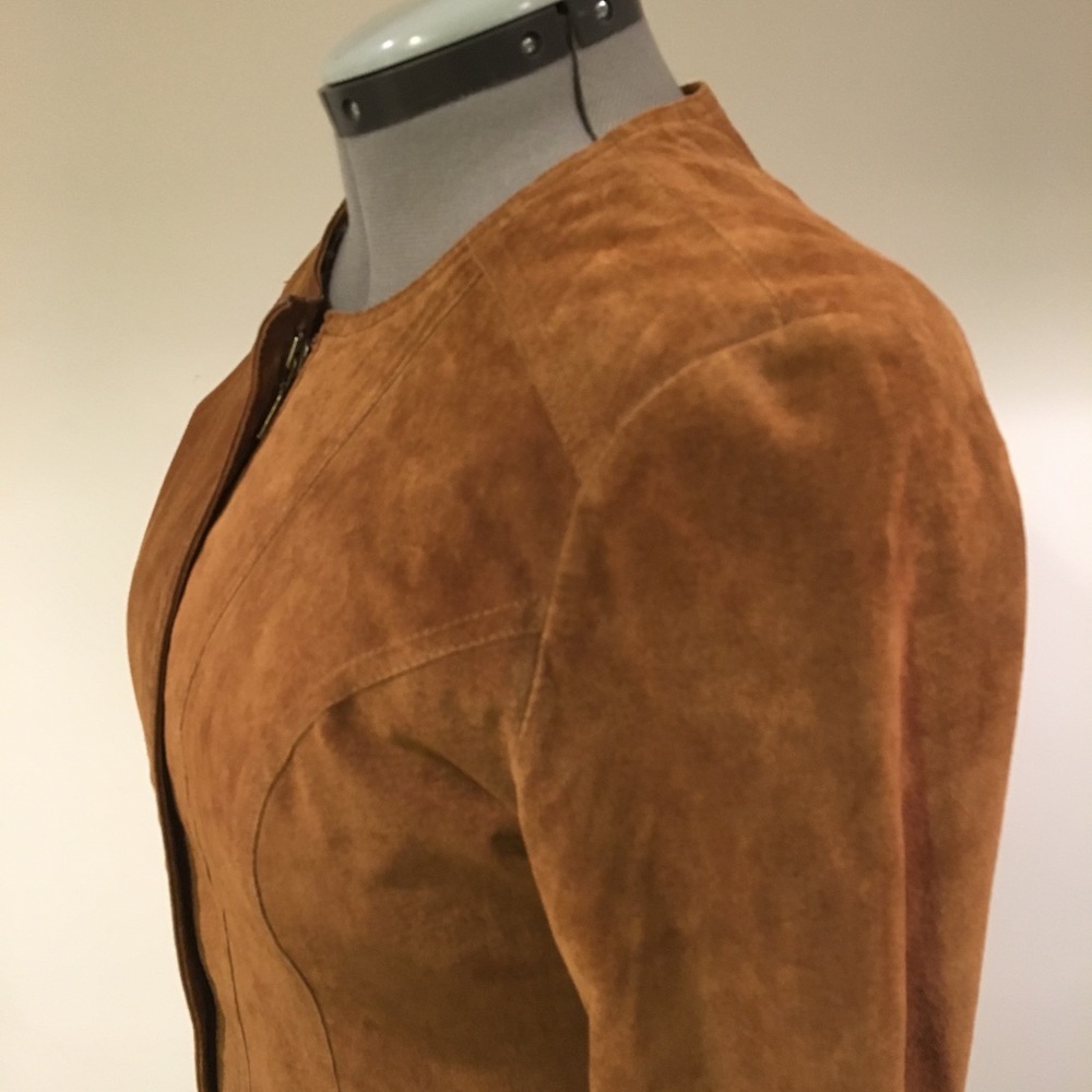 Brown Suede Zip Jacket Medium - image 4