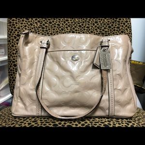 Coach Patent Nude Shoulder Bag