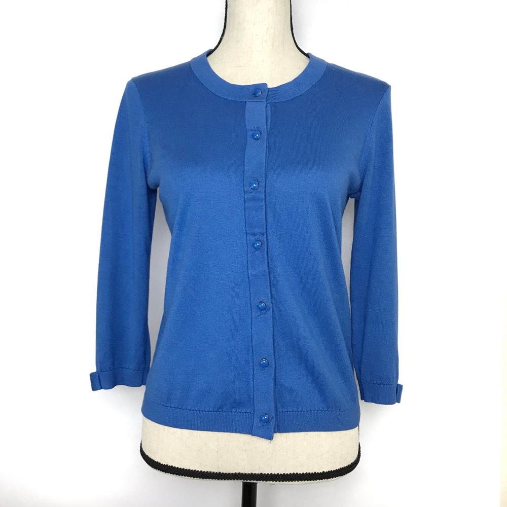 {Kate Spade} Cornflower Blue Silk Blend Cardigan M