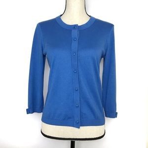 {Kate Spade} Cornflower Blue Silk Blend Cardigan M