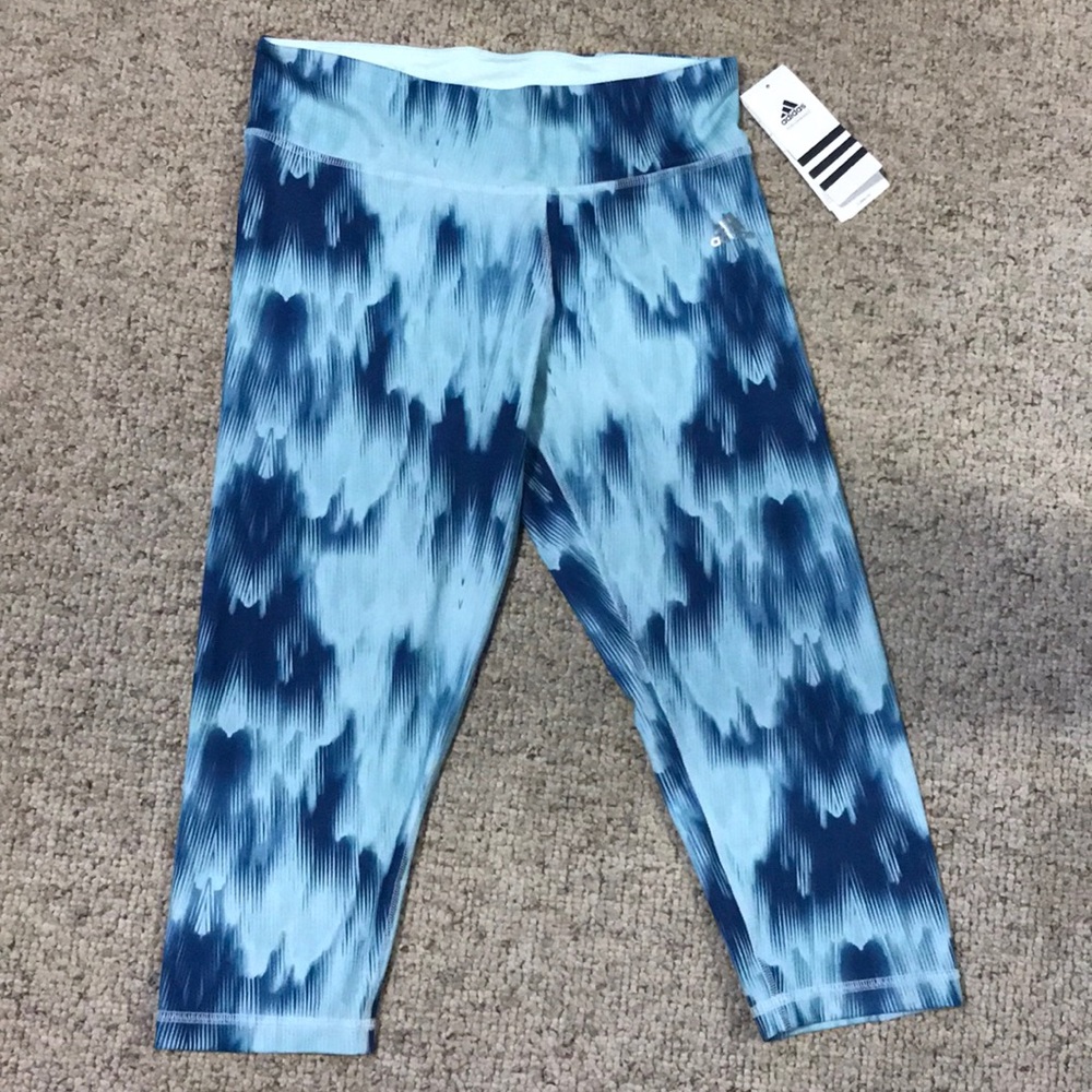 NWT Adidas Climalite Abstract Print Capri leggings