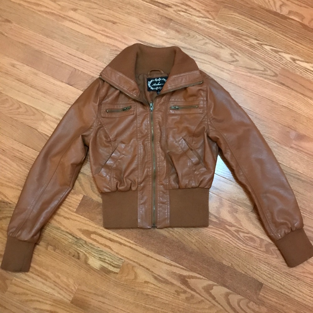 Chestnut leather jacket