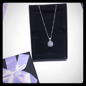Silver necklace and CZ Pendant