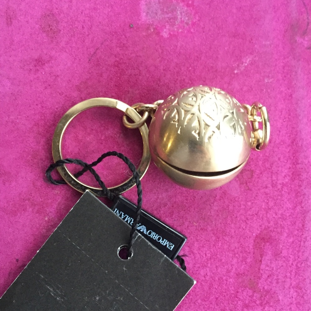 NWT Giorgio Armani Gold Key Ring