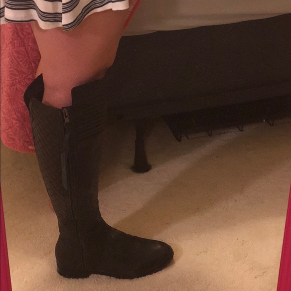 Black quilted real leather Bass boots - Picture 2 of 2