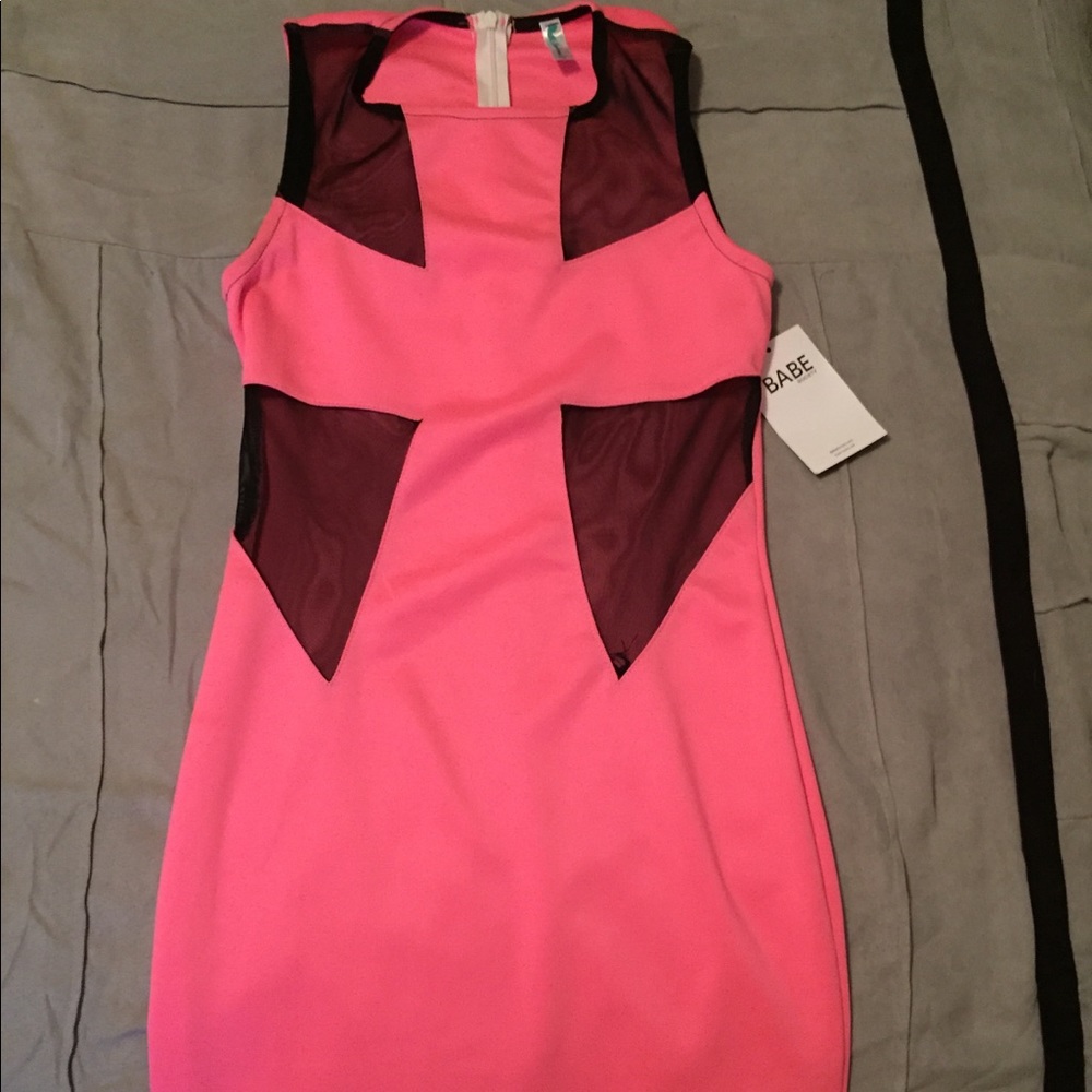 NWT pink and black mini dress size small
