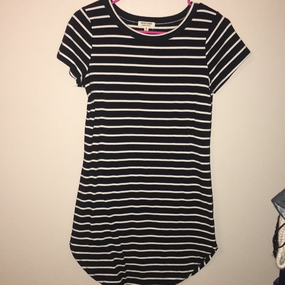 Striped Teeshirt Dress, Size M