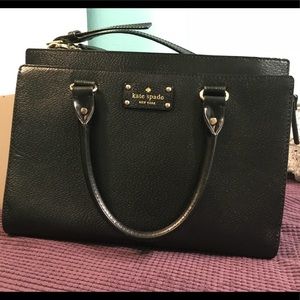 Kate Spade Wellesley Durham Leather Satchel Black
