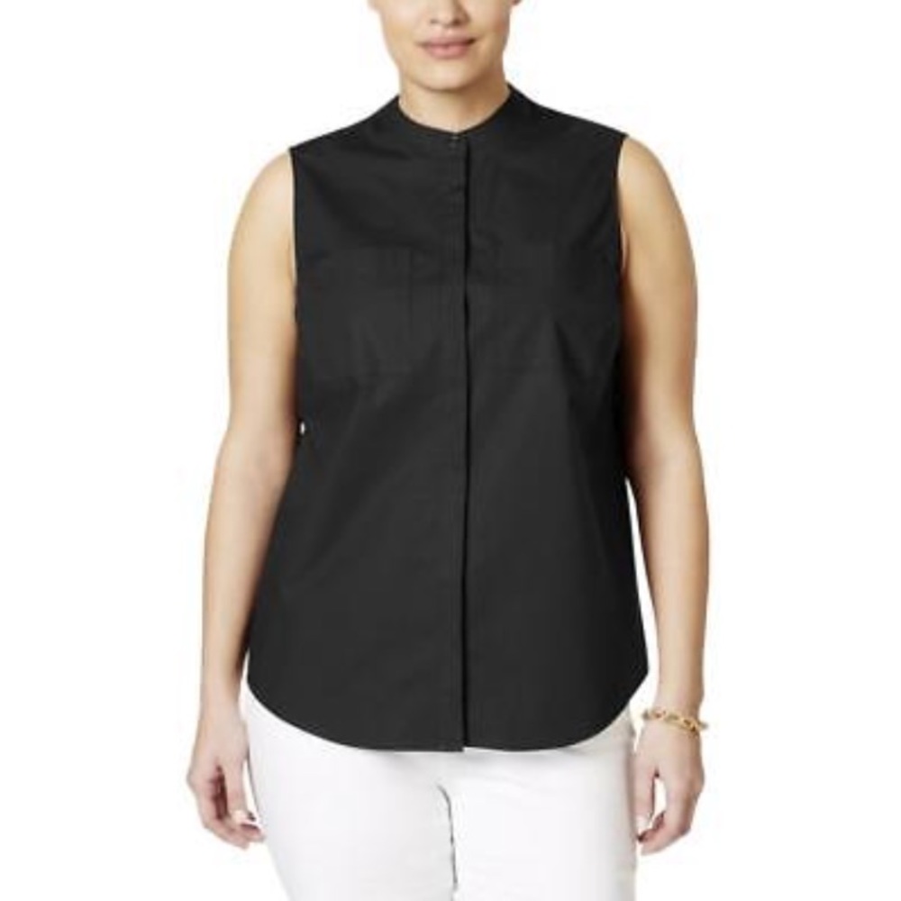 Michael Kors Sleeveless Mandarin Collar Blouse