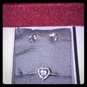 Heart ring and earring set