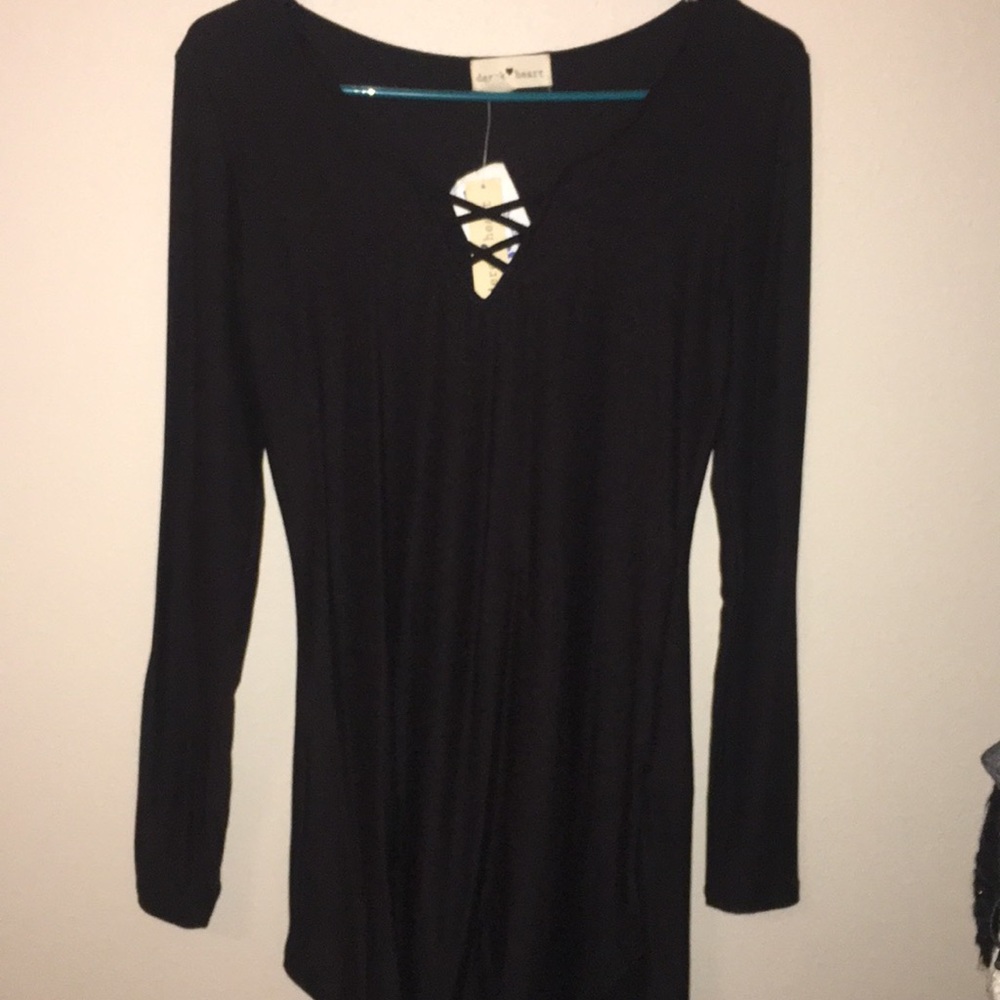 Black long sleeved dress, size M