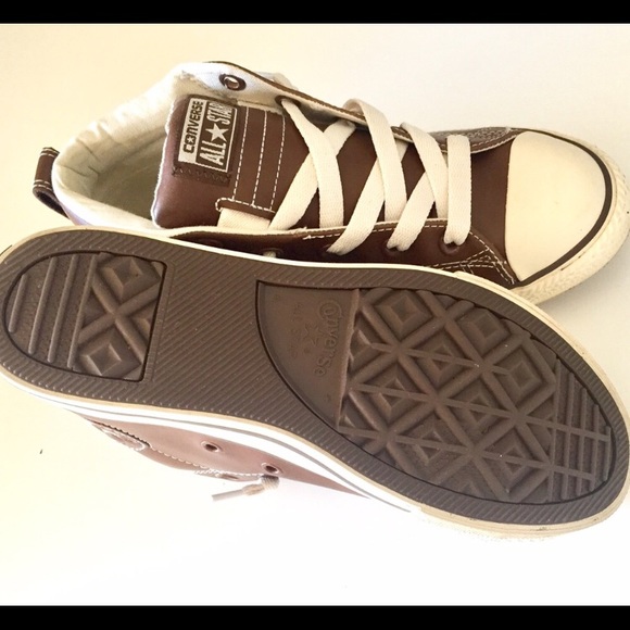 Brown Leather Converse Mid - Picture 3 of 4
