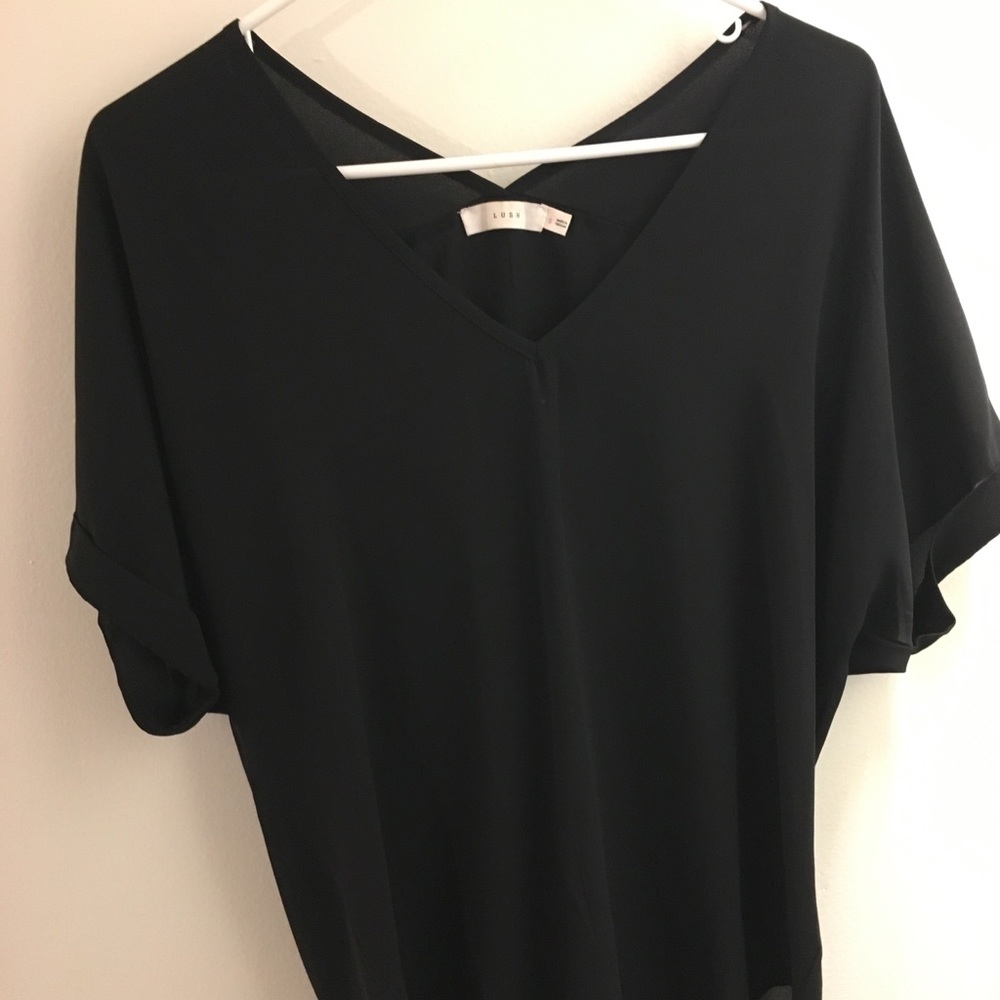 Silky black v neck