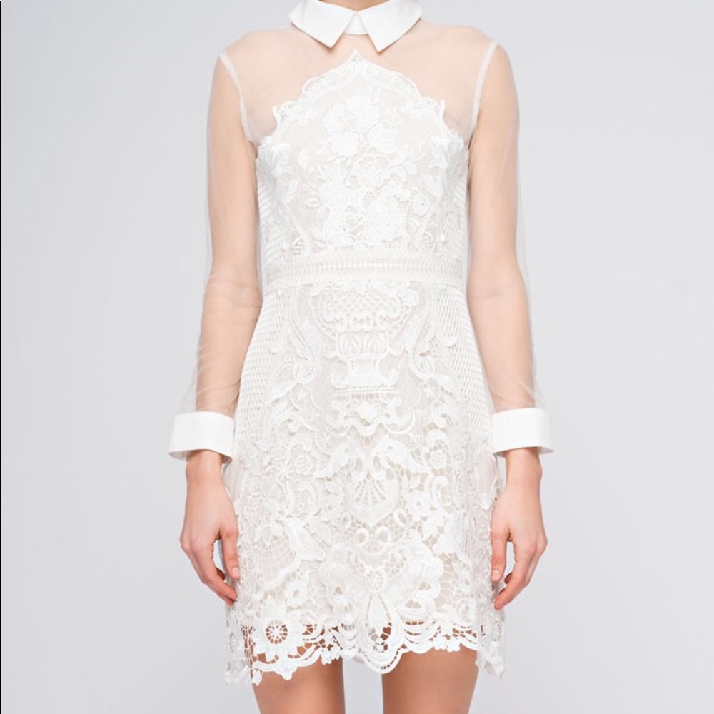 White Sheer and lace Dress