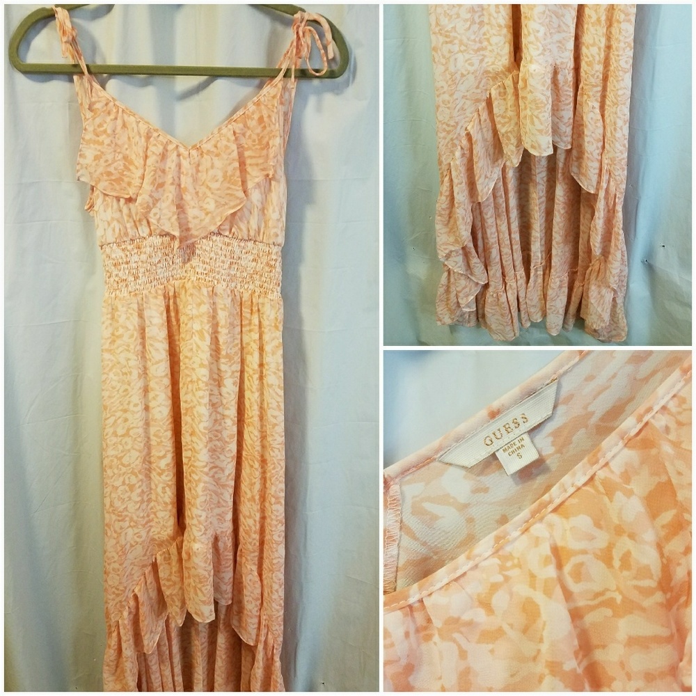 NWOT Guess floral pink high low dress