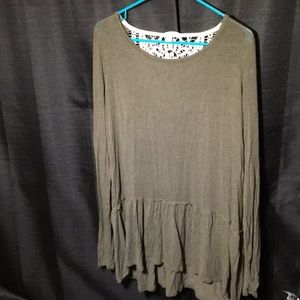 Green Xhilaration  Long Sleeve Shirt