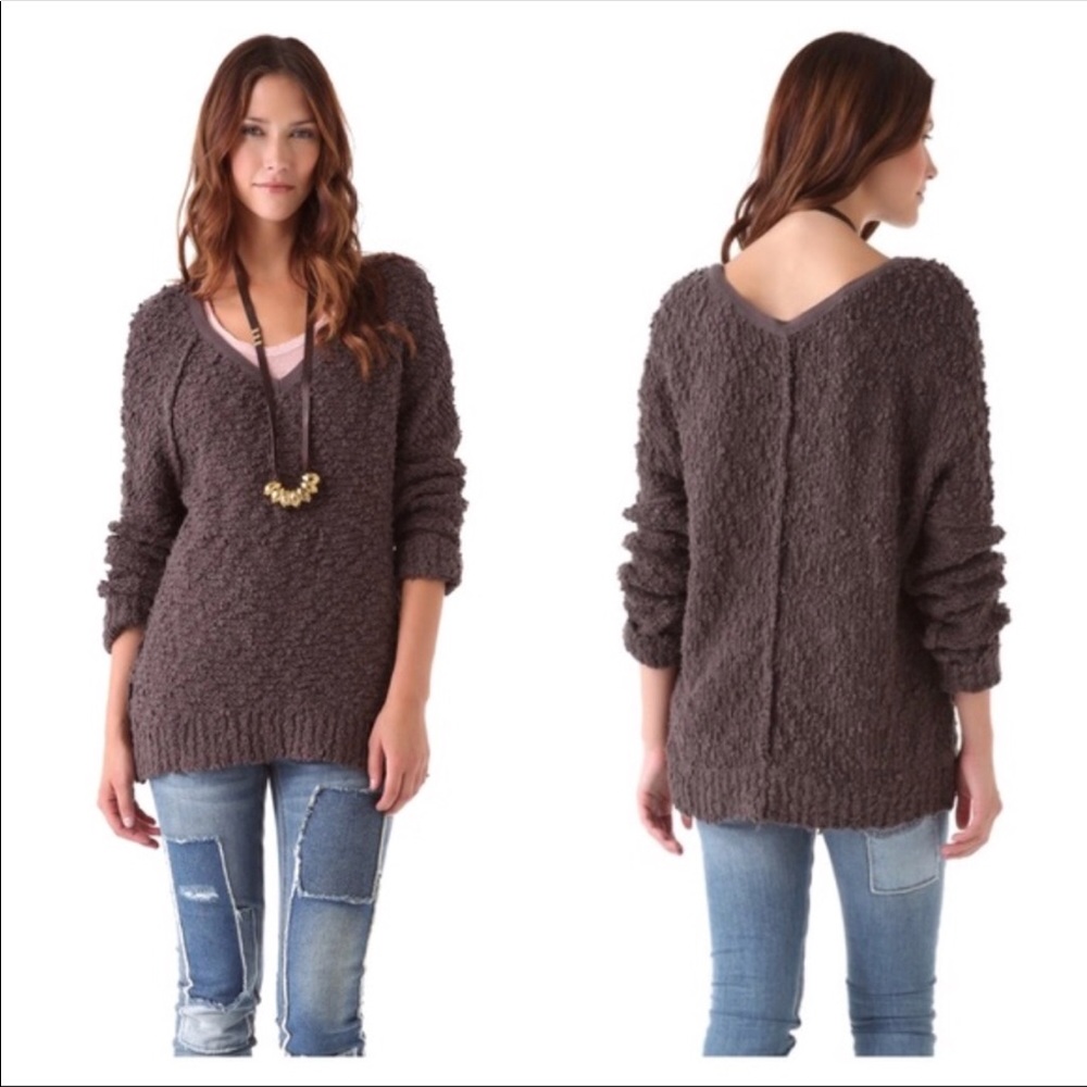 Free people knit brown sweater