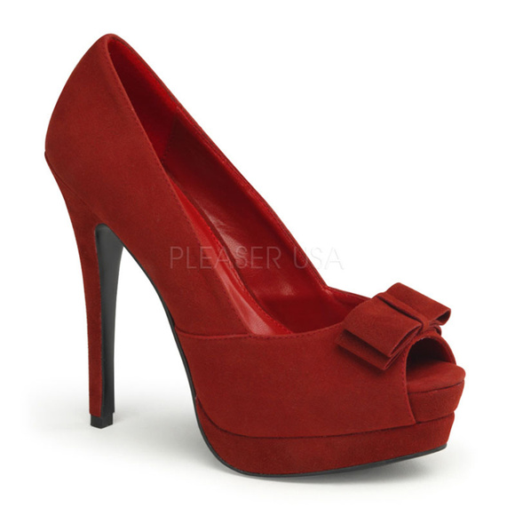 Shoes - Platform Suede Pin Up High Heel Shoes