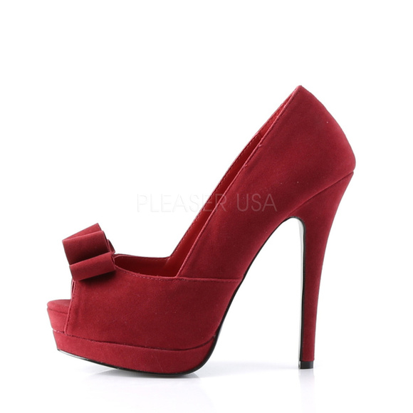 Platform Suede Pin Up High Heel Shoes - Picture 2 of 4