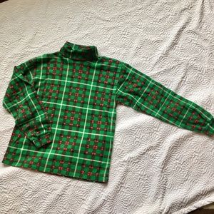 Sweater Women Medium Green Plaid