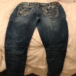 Silver Distressed Jean