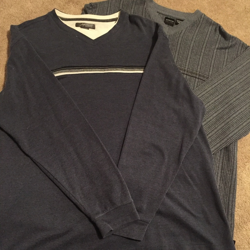 $$ Bundle of 2 Blue Long Sleeve Casual Shirts $$