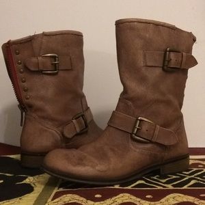 Steve Madden Tan Dual Buckle Boots