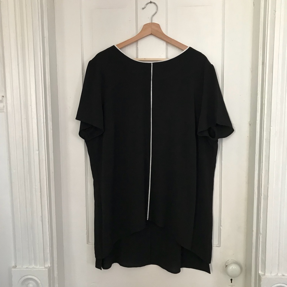 JUNAROSE Posta Back Overlay Blouse