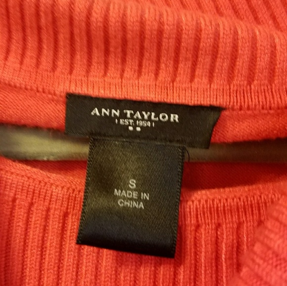 NWOT Ann Taylor orange sweater 3/4 sleeve - Picture 2 of 4