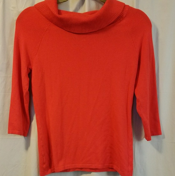 NWOT Ann Taylor orange sweater 3/4 sleeve - Picture 4 of 4