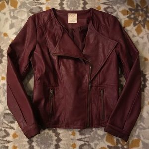 Urban Outfitters Pleather Maroon Jacket