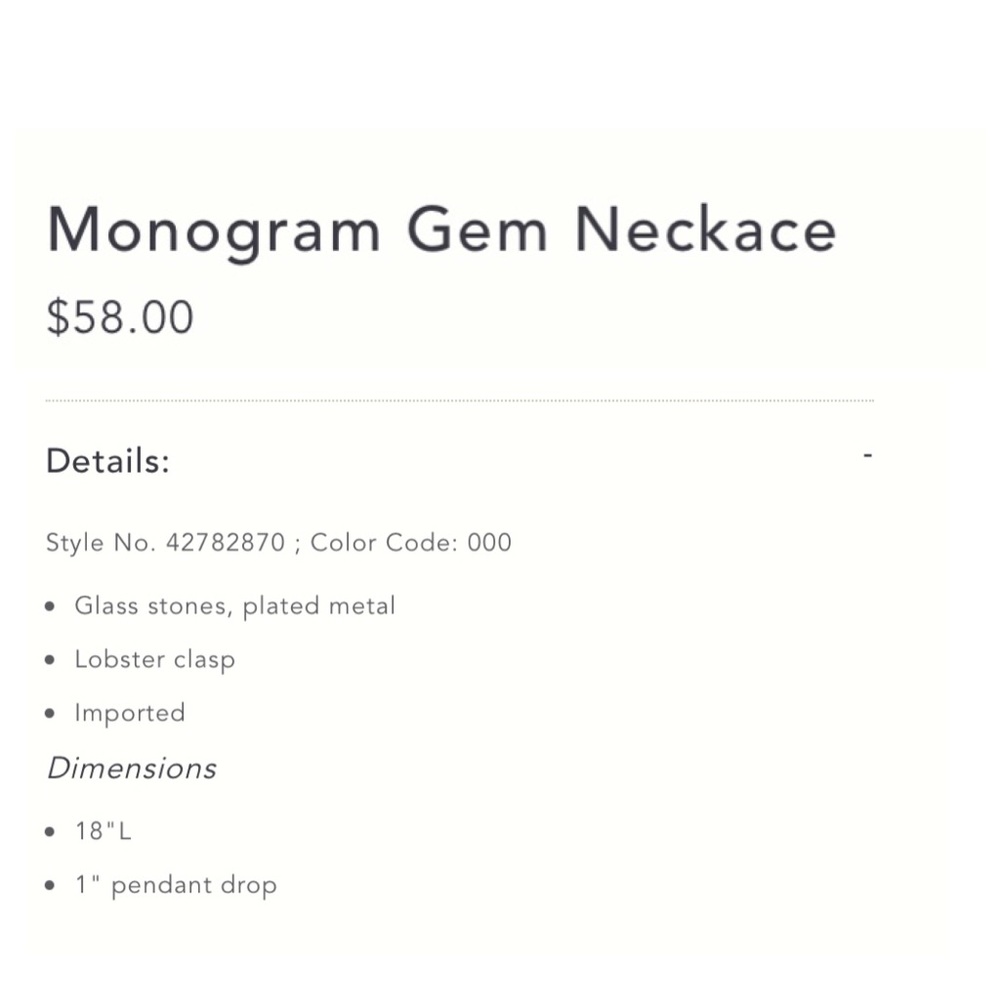 Anthropologie Monogram Gem Necklace - Picture 6 of 6