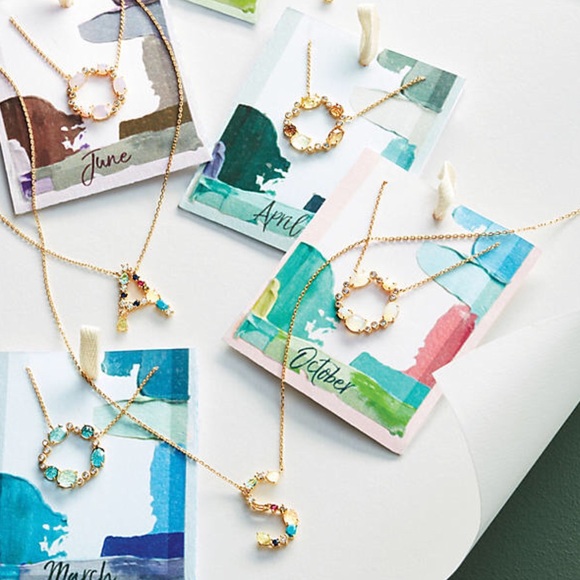 Anthropologie Monogram Gem Necklace - Picture 4 of 6