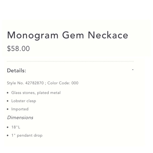 Anthropologie Monogram Gem Necklace - Picture 6 of 6