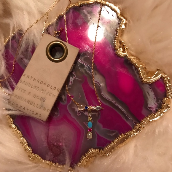 Anthropologie Monogram Gem Necklace - Picture 3 of 6