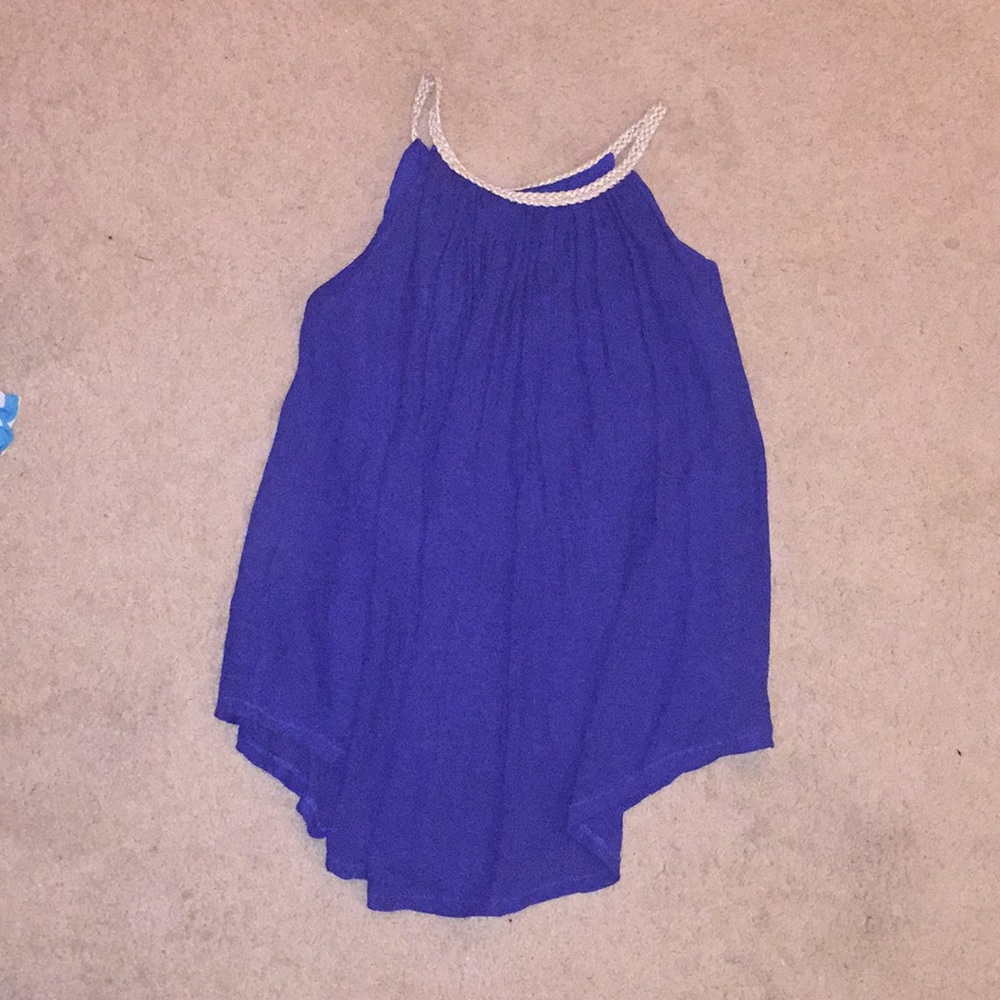 Nouveau Monde Blue Grecian Crinkle Dress