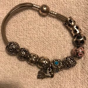Pandora bracelet with charms