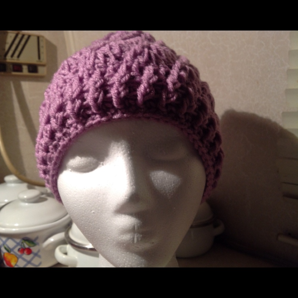 Crochet messy bun beanie