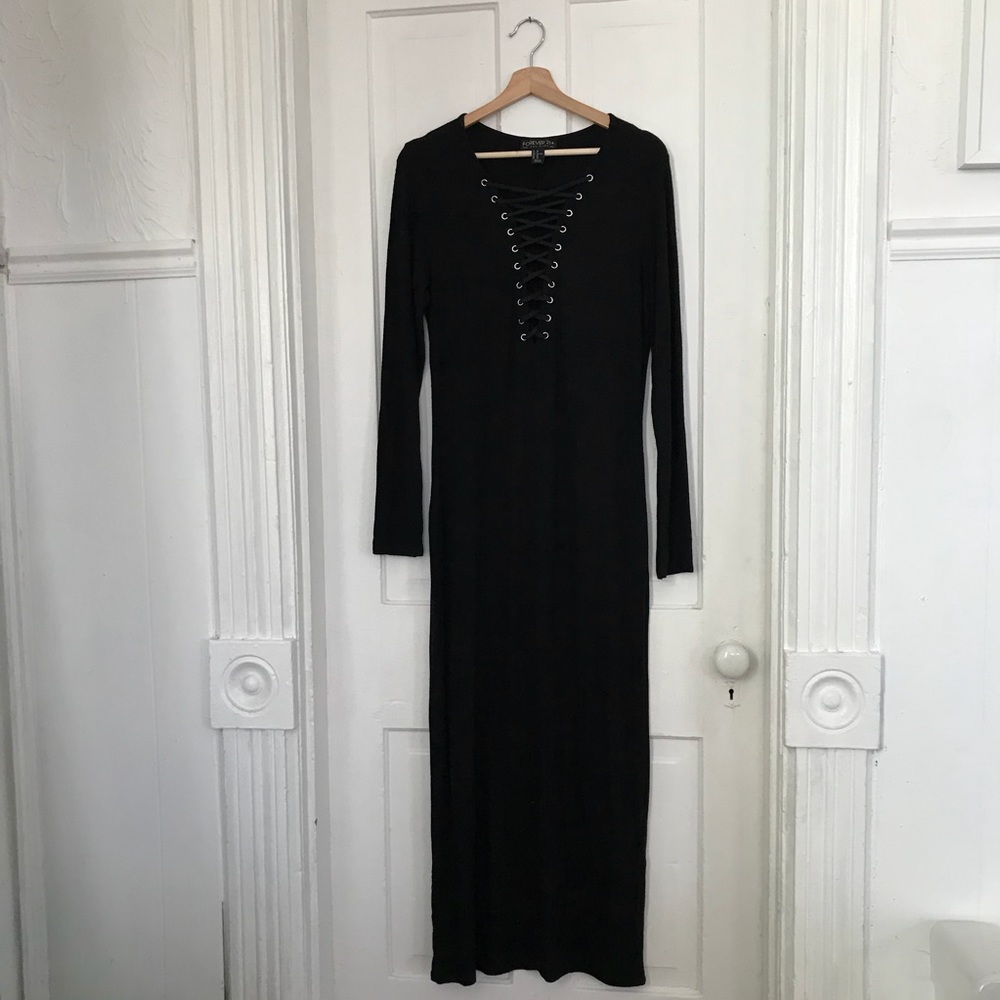 ribbed knit maxi dress