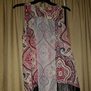 Multi color Sheer Cardigan Vest